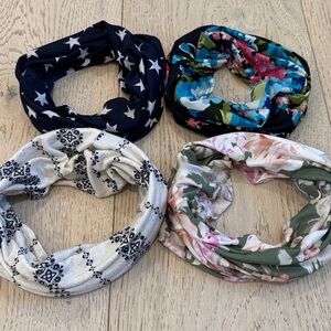 Handmade Printed Infinity Scarf Neck Buff Bundle of 4